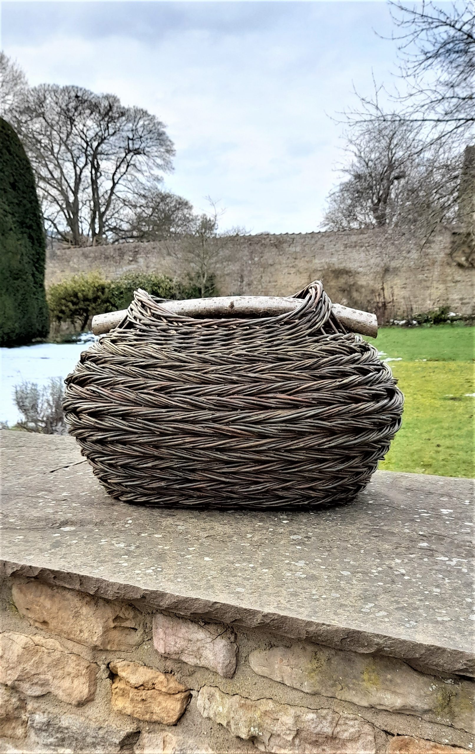 oval herringbone weave basket